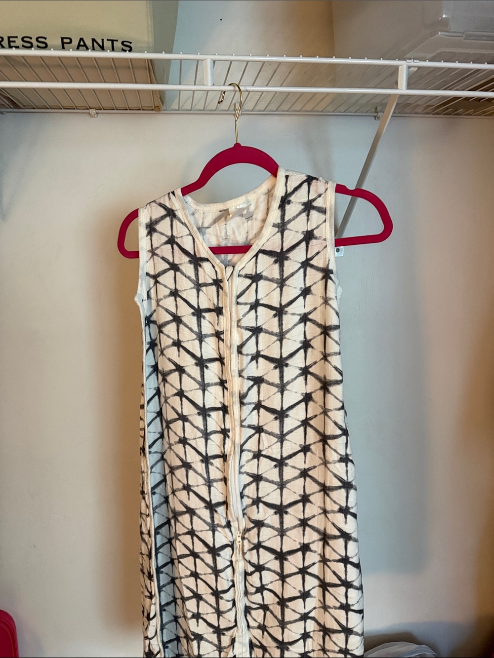aden + anais Cream and Black Geometric Sleeveless Sleep Sack